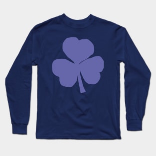 Shamrock in Very Peri Periwinkle Blue St Patricks Day Long Sleeve T-Shirt